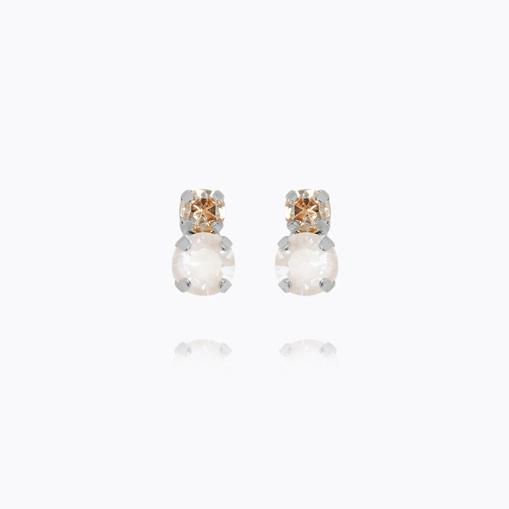 Leah Earrings Electric White Combo Rhodium
