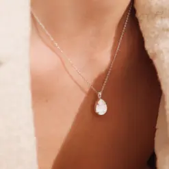 Mini Drop Necklace Electric White