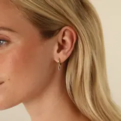 Snö Aero ringörhängen med spettsmycke guld