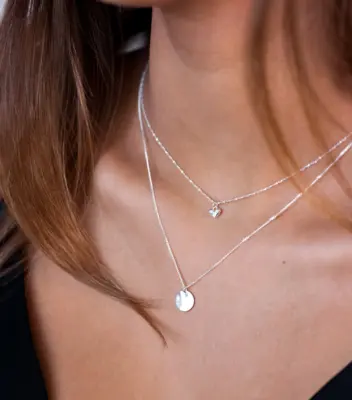 Syster P Minimalistica Hammered Necklace Silver