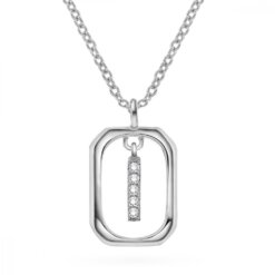 Personligt Halsband i Silver med Gnistrande Bokstaven I