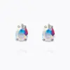Petite Drop Stud Earrings Rhodium / Aurore Boreale Ab