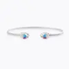 Petite Drop Bracelet Rhodium / Aurore Boreale Ab
