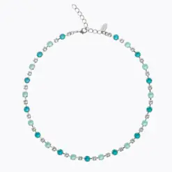 Calanthe Necklace Rhodium Laguna – blått kristallhalsband