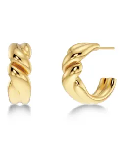 Twist Hoops L Gold