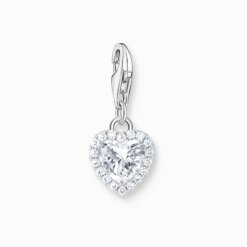 Charm-Hängsmycke hjärt Vit Silver