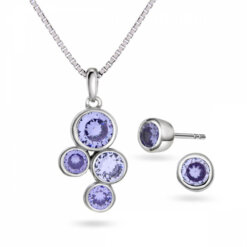 Smyckeset halsband och örhänge med cubic zirkonia