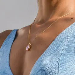 Mini Drop Necklace / Soft Pink