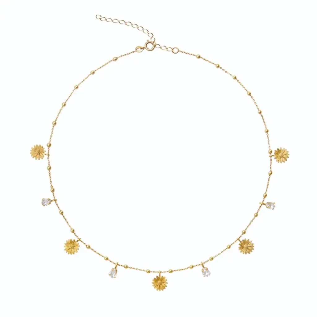 Daisy Multi Necklace Gold / Crystal