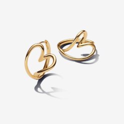 Organiskt Formade Öppna Hoops i guldpläterat silver med unik design