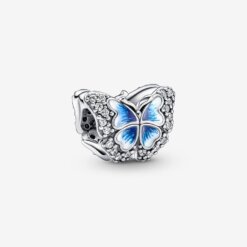 Blue Butterfly glittrande berlock med fjärilsdesign