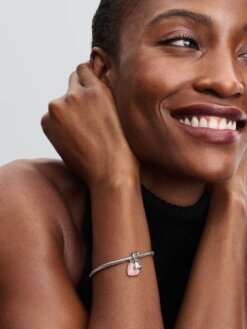 Pandora berlock tvådelad med rosa pärlemor