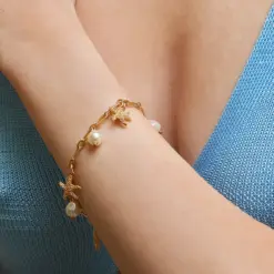 Sea Star Chain Bracelet / Pearl