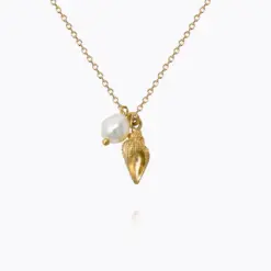 Shell Pearl Necklace Gold – halsband med snäcka och pärla