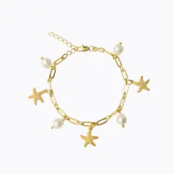 Sea Star Chain Bracelet Pearl – armband med sjöstjärnor och pärlor