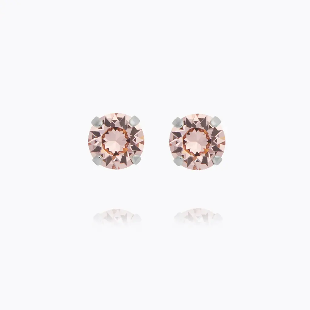 Classic Stud Earring Rhodium Vintage Rose