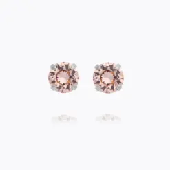 Classic Stud Earring Rhodium Vintage Rose