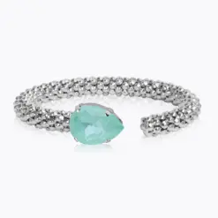 Classic Rope Bracelet Rhodium Soft Mint – armband med mintgrön kristall
