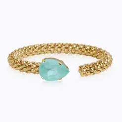 Classic Rope Bracelet i guld med soft mint kristall