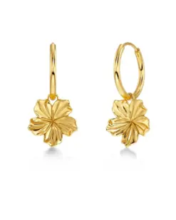 Edblad Jasmine Hoops Gold – små guldpläterade örhängen med blomma