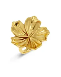 Edblad Jasmine Ring L Gold – stor guldring med jasminblomma