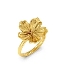 Jasmine Ring S Gold – nätt ring i 14K guldplätering med jasminblomma
