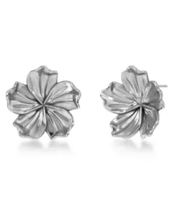 Edblad Jasmine Studs L Steel – stora jasminblommor i rostfritt stål, elegant och iögonfallande design