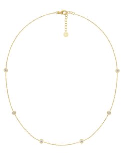 Edblad Stella Mini Necklace Multi Gold – halsband med sex klara stenar i guld
