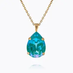 Mini Drop Necklace Gold Laguna Delite – halsband med blå kristall