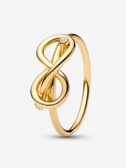 Pandora ring med evighetsknut i guldplätering