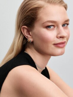 Små blå huggie-hoops Pandora Timeless silver