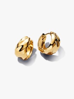 Pandora rafflade hoops 263874C00 14K guldplätering