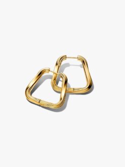 Pandora Trekantiga stora hoops i 14K guldplätering