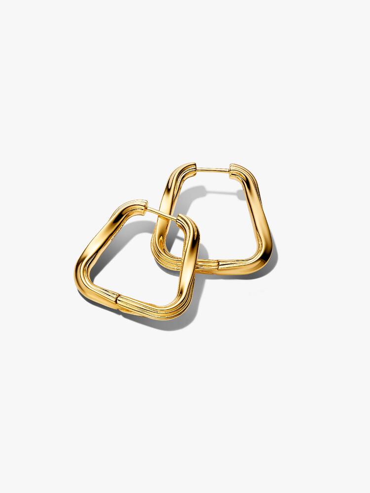 Pandora Trekantiga stora hoops i 14K guldplätering