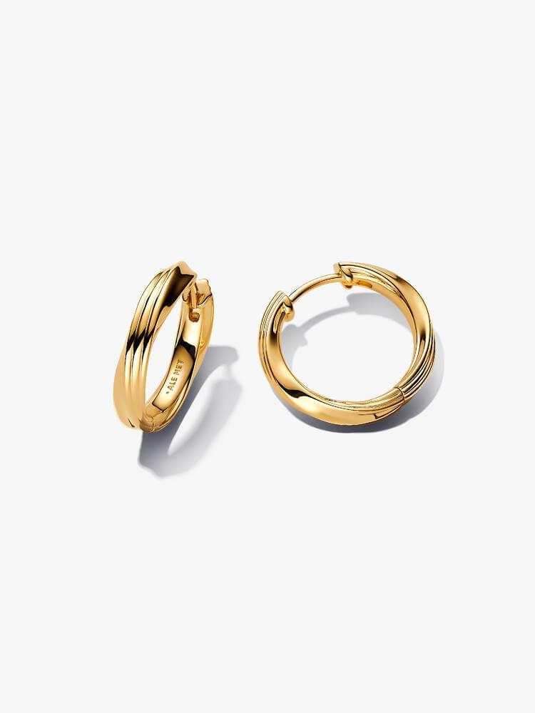 Pandora vridna hoops 263878C00 14K guldplätering