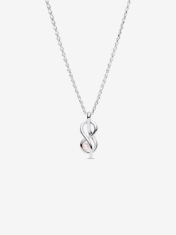 Pandora halsband med evighetsknut och rosa pärla