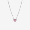 Pandora halsband med hjärtformat rosa hängsmycke