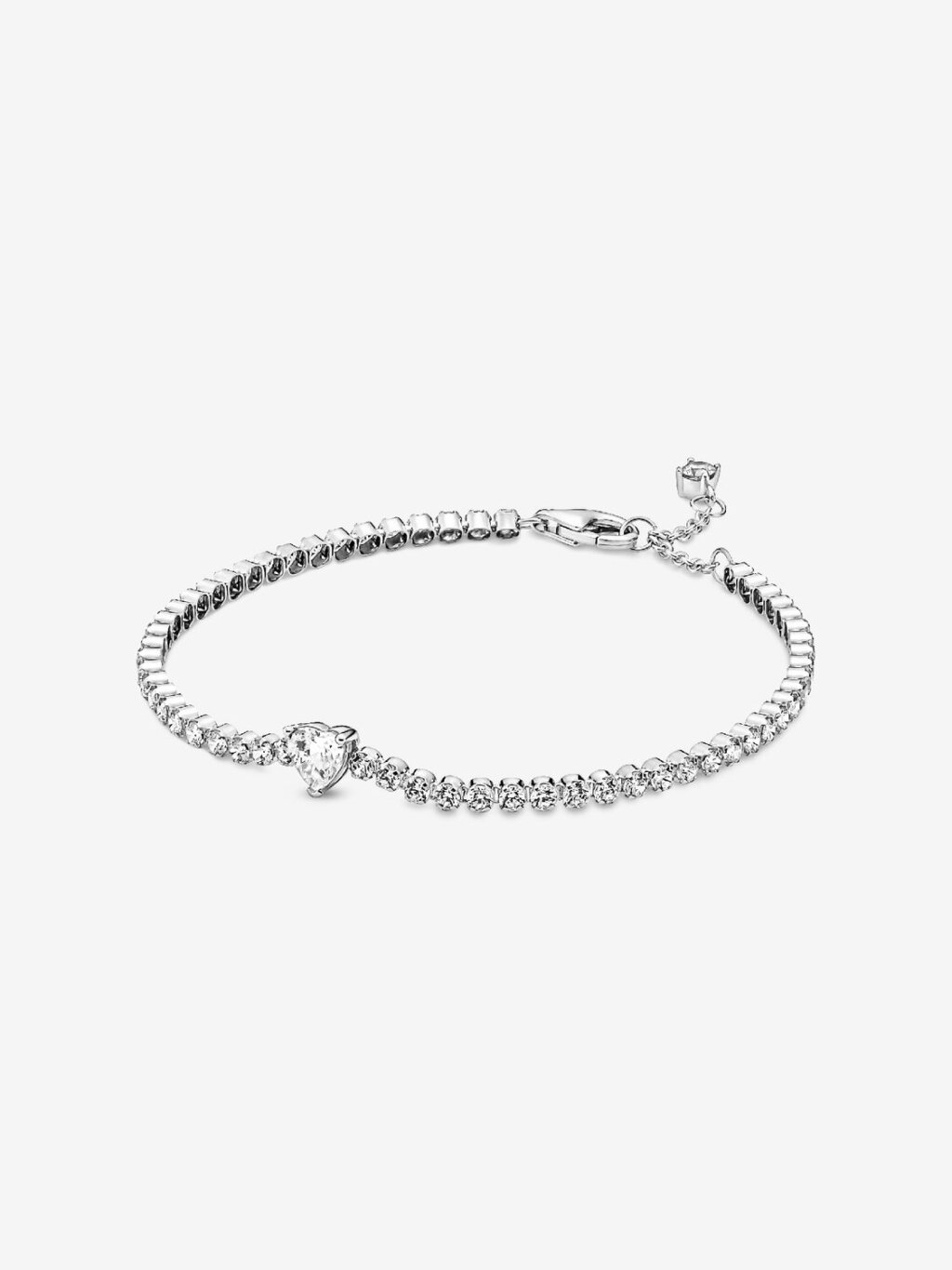 Pandora tennisarmband med hjärta i sterlingsilver