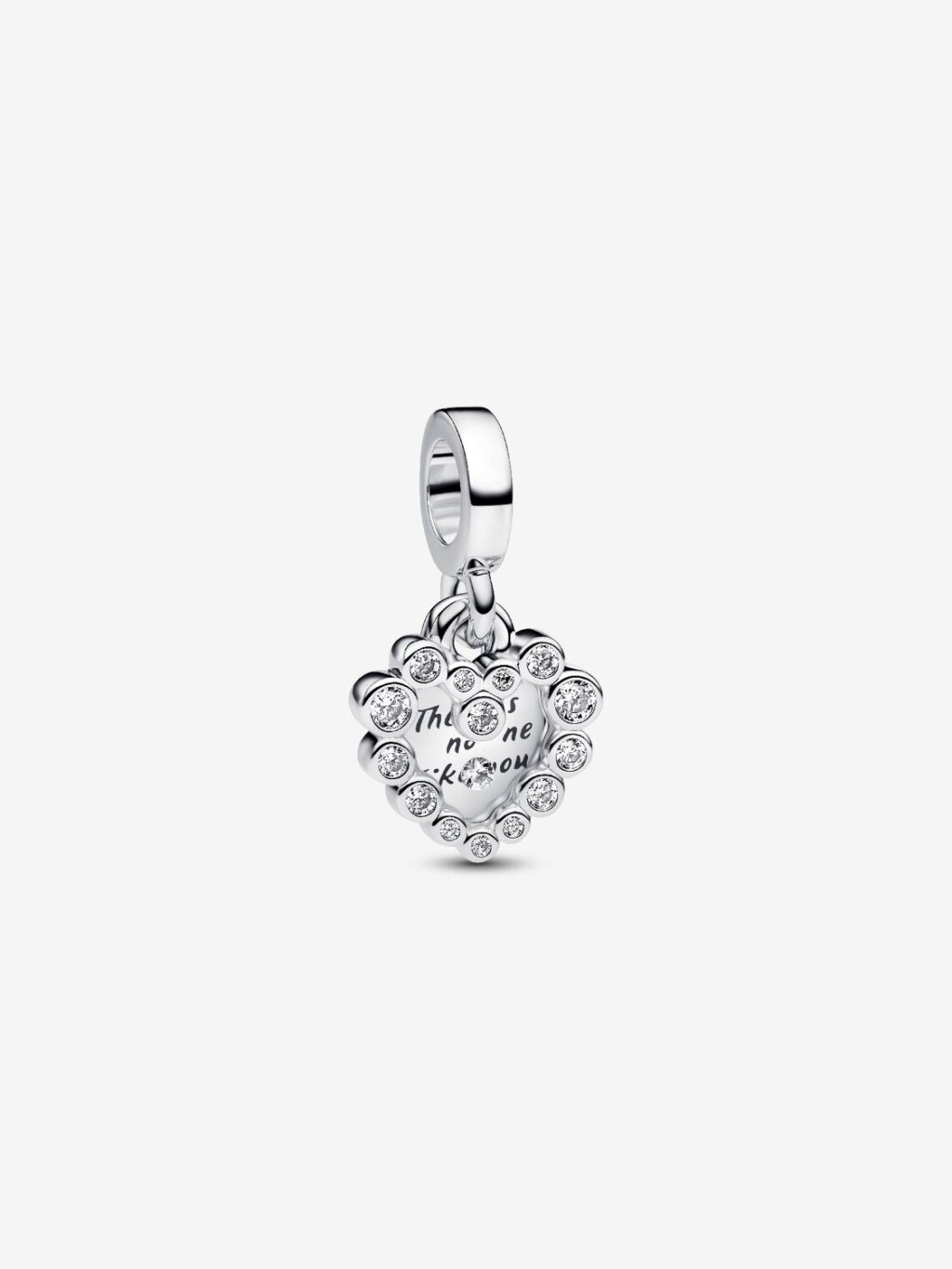 Pandora glittrande dubbel hängberlock i sterlingsilver med två hjärtan