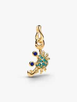 Pandora Krabba Hängberlock i 14k guld med lapis lazuli-ögon och gröna kristaller – 764684C01