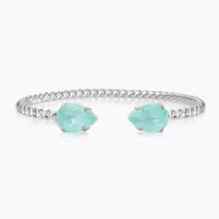 Mini Drop Bracelet Soft Mint – rhodiumpläterat armband med mintkristaller