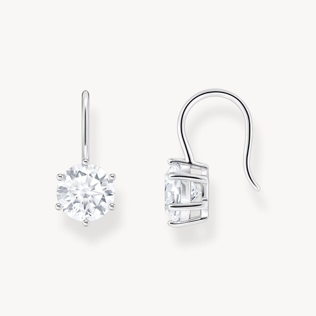 Thomas Sabo örhängen i silver med stor vit zirkoniasten