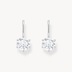 Vita zirkoniaörhängen i återvunnet silver