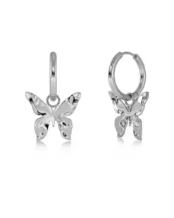 Edblad Butterfly Hoops Steel – fjärilsörhängen i blankt rostfritt stål