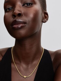 Pandora Strukturerad Fjäril Miniberlock i guldplätering