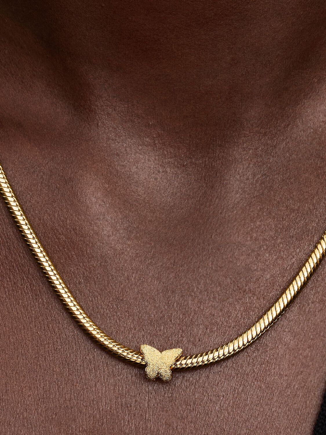 Pandora Strukturerad Fjäril Miniberlock i guldplätering