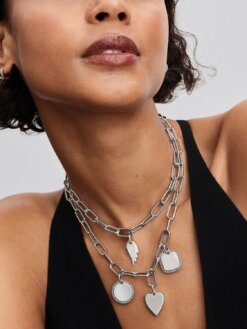 Pandora graverbart fyrkantigt hängsmycke i sterlingsilver med glittrande ram