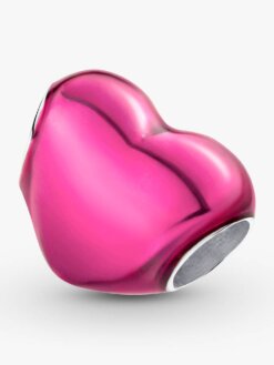 Metallicskimrande rosa hjärta berlock
