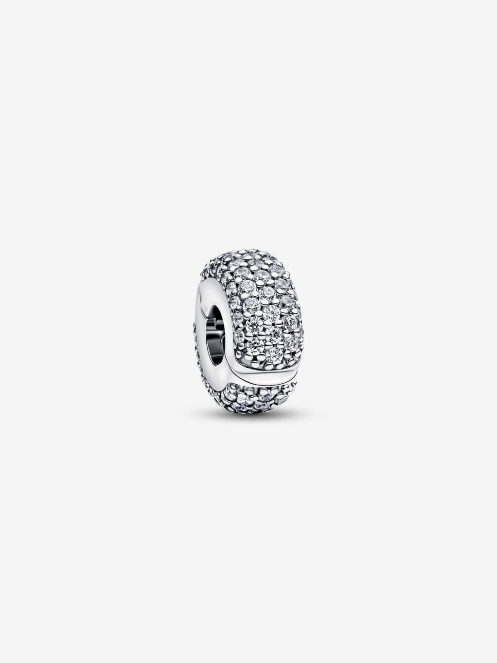 Pandora clipberlock i sterlingsilver med pavéinfattade stenar