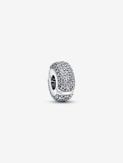 Pandora clipberlock i sterlingsilver med pavéinfattade stenar